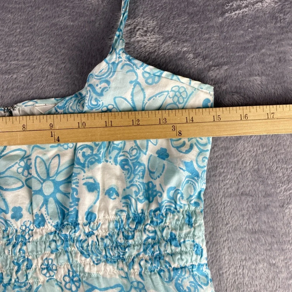 Vintage Lilly Pulitzer Tank Top Spaghetti Women 8 Blue Golden Lion Y2K Coastal - Picture 6 of 6